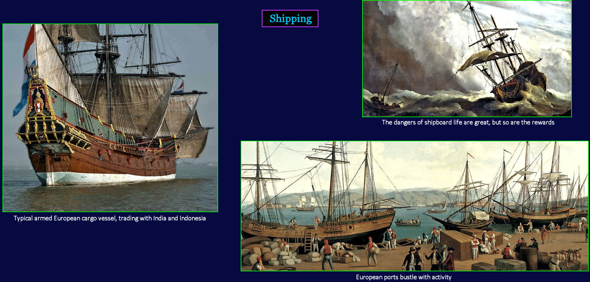 Merchants and Vessels, 1600s